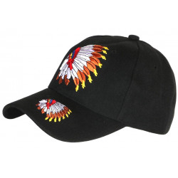 Casquette Indien Noire USA avec Coiffe Tendance Baseball CASQUETTES Nyls Création