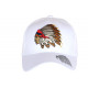 Casquette Indien Blanche USA avec Coiffe Tendance Baseball CASQUETTES Nyls Création