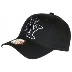 Casquette NY Noire et Blanche Classe Visiere Baseball Broadwyx CASQUETTES Hip Hop Honour