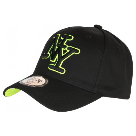 Casquette NY Jaune Fluo et Noire Classe Visiere Baseball Broadwyx CASQUETTES Hip Hop Honour