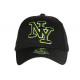 Casquette NY Jaune Fluo et Noire Classe Visiere Baseball Broadwyx CASQUETTES Hip Hop Honour