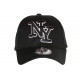 Casquette NY Rose Pâle et Noire Classe Visiere Baseball Broadwyx CASQUETTES Hip Hop Honour