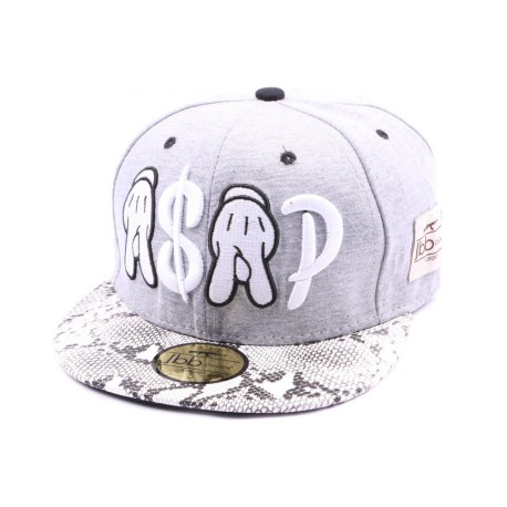 Casquette Snapback JBB Couture ASAP Grise Serpent ANCIENNES COLLECTIONS divers