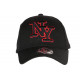 Casquette NY Rouge et Noire Classe Visiere Baseball Broadwyx CASQUETTES Hip Hop Honour