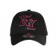 Casquette NY Rose Bonbon et Noire Classe Visiere Baseball Broadwyx CASQUETTES Hip Hop Honour