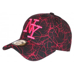 Casquette NY Rose et Noire Fashion Originale Baseball Spider CASQUETTES Hip Hop Honour