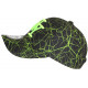 Casquette NY Vert Fluo et Noire Print Original Baseball Spider CASQUETTES Hip Hop Honour