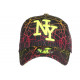 Casquette NY Jaune Fluo et Orange Design Original Baseball Spider CASQUETTES Hip Hop Honour