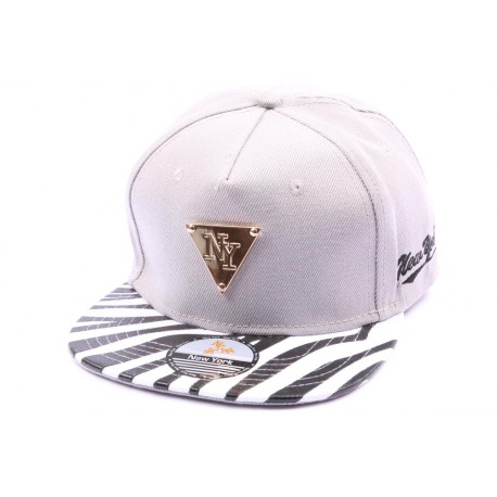 Snapback NY Grise avec visère Zèbre ANCIENNES COLLECTIONS divers