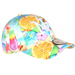 Casquette NY Originale Jaune et Bleue Lemon Summer Time CASQUETTES Hip Hop Honour