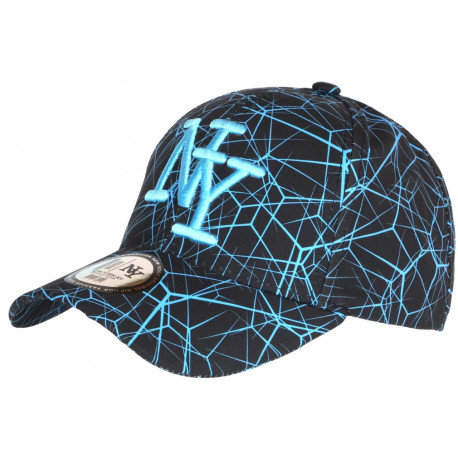 Casquette Enfant Bleue et Noire Tendance Spider NY Baseball de 7 à 12 ans Casquette Enfant Hip Hop Honour