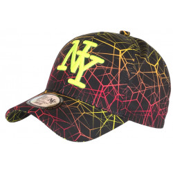 Casquette Enfant Jaune Fluo et Orange Tendance Spider NY Baseball de 7 à 12 ans Casquette Enfant Hip Hop Honour