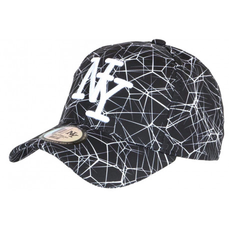 Casquette Enfant Noire et Blanche Tendance Spider NY Baseball de 7 à 12 ans Casquette Enfant Hip Hop Honour