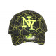 Casquette NY Jaune Fluo et Noire Print Original Baseball Spider CASQUETTES Hip Hop Honour