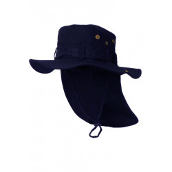 Chapeau Bob Safari Bleu Marine Lien Serrage et Protege Nuque Bob Safari Nyls Création