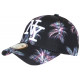 Casquette NY Noire et Rose Palmier Tropicale Sunrise Baseball CASQUETTES Hip Hop Honour