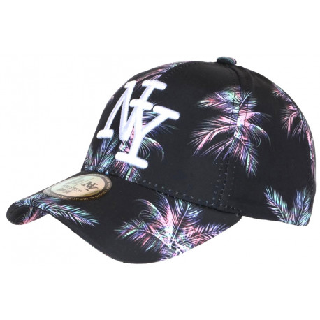 Casquette NY Noire et Rose Palmier Tropicale Sunrise Baseball CASQUETTES Hip Hop Honour