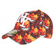 Casquette NY Orange et Noire Look Monstre Fire Streetwear CASQUETTES Hip Hop Honour