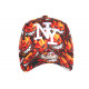 Casquette NY Orange et Noire Look Monstre Fire Streetwear CASQUETTES Hip Hop Honour