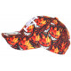 Casquette NY Orange et Noire Look Monstre Fire Streetwear CASQUETTES Hip Hop Honour