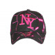Casquette NY Rose et Noire Streetwear Originale Baseball Badyx CASQUETTES Hip Hop Honour
