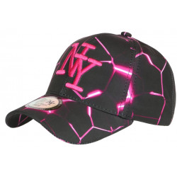 Casquette Enfant Rose et Noire Originale Badyx NY Baseball de 7 à 12 ans Casquette Enfant Hip Hop Honour