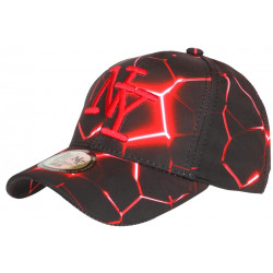 Casquette Enfant Rouge et Noire Originale Badyx NY Baseball de 7 à 12 ans Casquette Enfant Hip Hop Honour