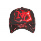 Casquette Enfant Rouge et Noire Originale Badyx NY Baseball de 7 à 12 ans Casquette Enfant Hip Hop Honour