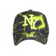 Casquette NY Jaune Fluo et Bleue Streetwear Originale Baseball Badyx CASQUETTES Hip Hop Honour