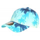 Casquette NY Bleu Turquoise Tropicale Print Palmiers Sunrise Baseball CASQUETTES Hip Hop Honour