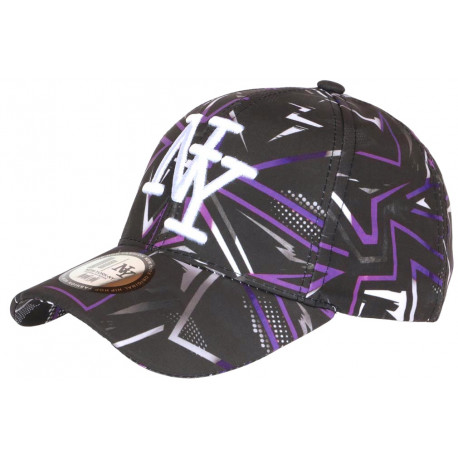 Casquette NY Violette et Noire Look Fun Streetwear Baseball Larsy CASQUETTES Hip Hop Honour