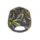 Casquette NY Jaune Fluo et Noire Print Streetwear Baseball Larsy CASQUETTES Hip Hop Honour