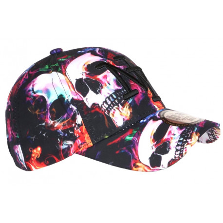 Casquette Tête de Mort Rose et Bleue Originale NY Baseball Skull CASQUETTES Hip Hop Honour