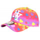 Casquette Enfant Orange et Rose Coeur Originale Lovely de 7 a 12 ans Casquette Enfant Hip Hop Honour