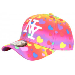 Casquette Enfant Orange et Rose Coeur Originale Lovely de 7 a 12 ans Casquette Enfant Hip Hop Honour