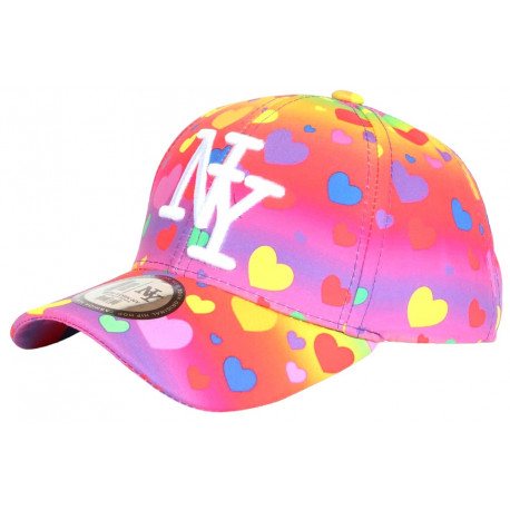 Casquette Enfant Orange et Rose Coeur Originale Lovely de 7 a 12 ans Casquette Enfant Hip Hop Honour