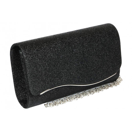 Pochette Femme Noire Brillante Mariage Soiree Jollia Pochette cérémonie Nyls Création