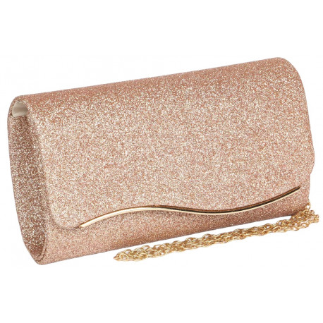 Pochette Femme Champagne Doree Brillante Mariage Soiree Jollia Pochette cérémonie Nyls Création