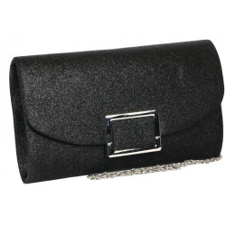 Grande Pochette Femme Noire Brillante Mariage Soiree Jolya Pochette cérémonie Nyls Création