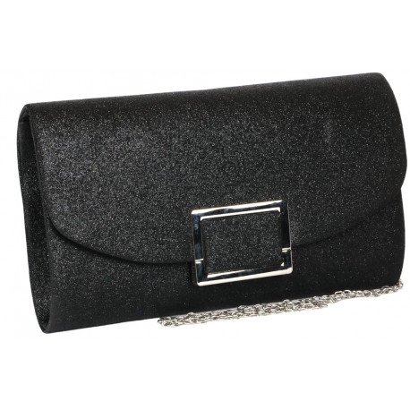 Grande Pochette Femme Noire Brillante Mariage Soiree Jolya Pochette cérémonie Nyls Création