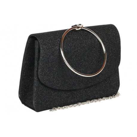 Sac de soiree Noir Brillant Pochette femme Soiree Mariage Botya Pochette cérémonie Nyls Création