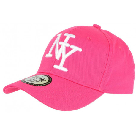 Casquette Enfant Rose et Blanche NY Baseball Wazzy de 7 à 11 ans Casquette Enfant Hip Hop Honour