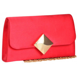 Pochette Femme Rouge en Satin Mariage Sac Soiree Cérémonie Bellya Pochette cérémonie Nyls Création