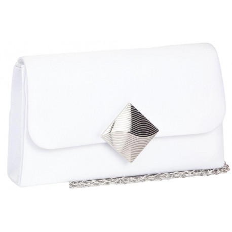 Pochette Femme Blanche en Satin Mariage Sac Soiree Cérémonie Bellya Pochette cérémonie Nyls Création