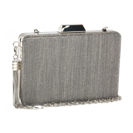 Minaudiere Grise Foncee Sac de soiree Argent Pochette Mariage Nojya Pochette cérémonie Nyls Création