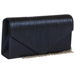 Pochette Femme Bleue Satin Sac Soiree Marine Mariage Charmya Pochette cérémonie Nyls Création