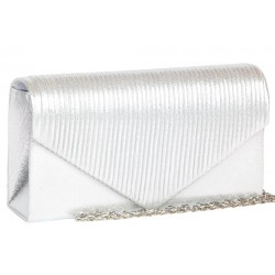 Pochette Femme Argent en Satin Sac Soiree Gris Mariage Charmya Pochette cérémonie Nyls Création