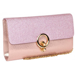 Grande Pochette Femme Rose Poudre Paillettes Sac Soiree Mariage Eljya Pochette cérémonie Nyls Création