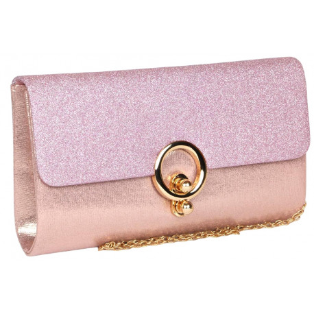 Grande Pochette Femme Rose Poudre Paillettes Sac Soiree Mariage Eljya Pochette cérémonie Nyls Création