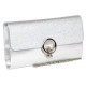 Grande Pochette Femme Grise Argent Paillettes Sac Soiree Mariage Eljya Pochette cérémonie Nyls Création